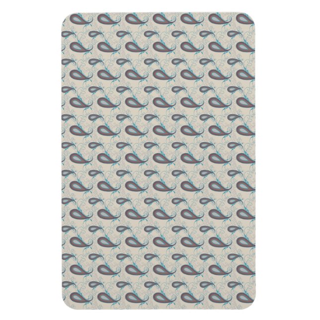 Champagne Paisley Pattern Magnet (Vertikal)
