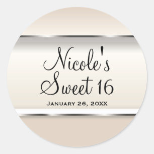 Champagne Pearl Shimmer Chic Wedding Party Gefalle Runder Aufkleber