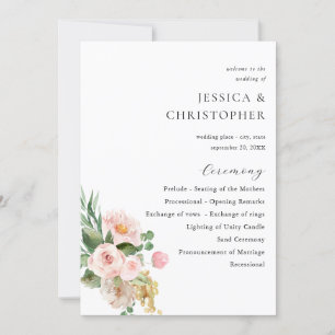 Champagne & Pink Blumenzeremonie Einladung