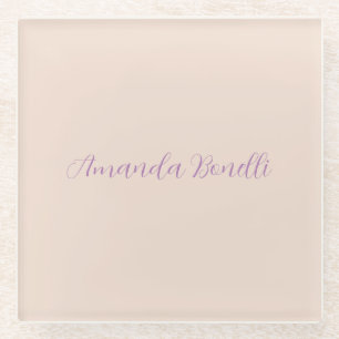 Champagne Pink Schlicht Einfach Minimalistisch mod Glasuntersetzer