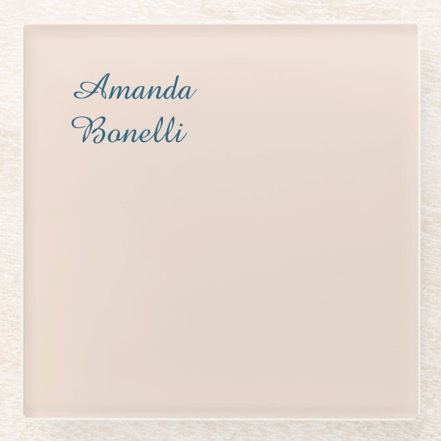 Champagne Pink Schlicht Einfach Minimalistisch mod Glasuntersetzer (Vorderseite)