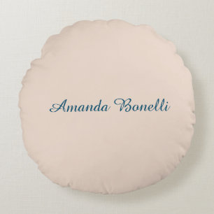 Champagne Pink Schlicht Einfach Minimalistisch mod Rundes Kissen