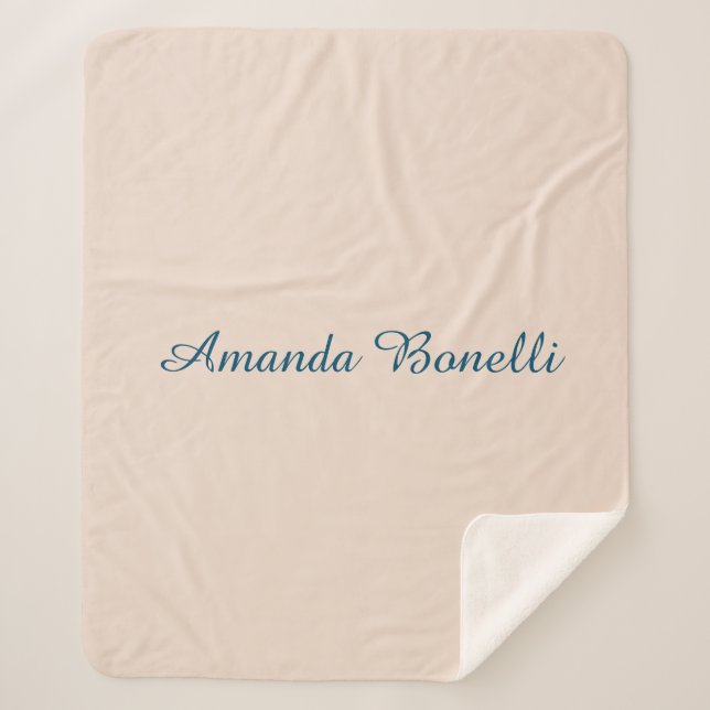 Champagne Pink Schlicht Einfach Minimalistisch mod Sherpadecke (Vorderseite)