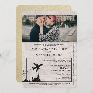 Champagne Polen Pass Einladung Hochzeit