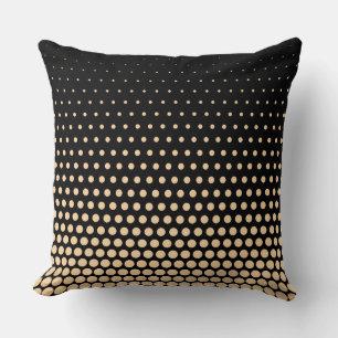 Champagne Polka Dot Modern Black Kissen