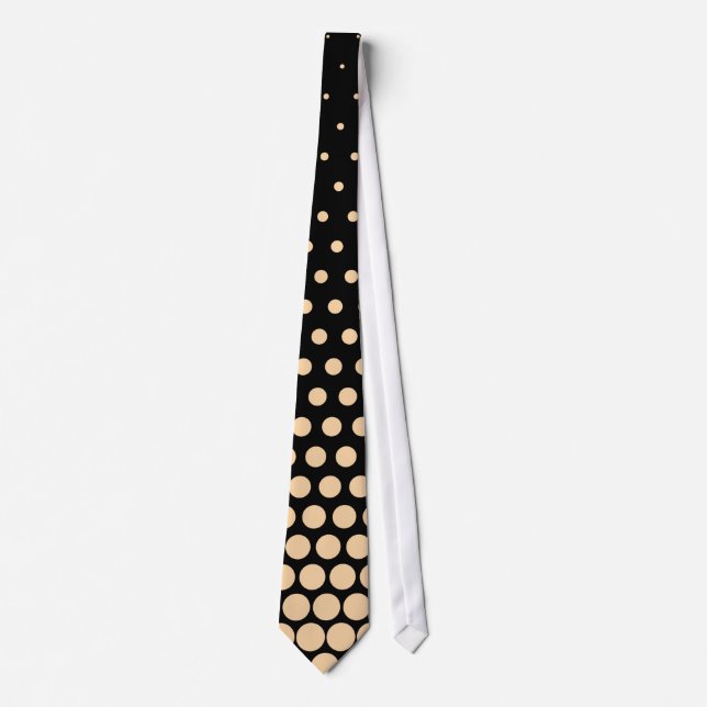 Champagne Polka Dots Modern Black Krawatte (Vorderseite)