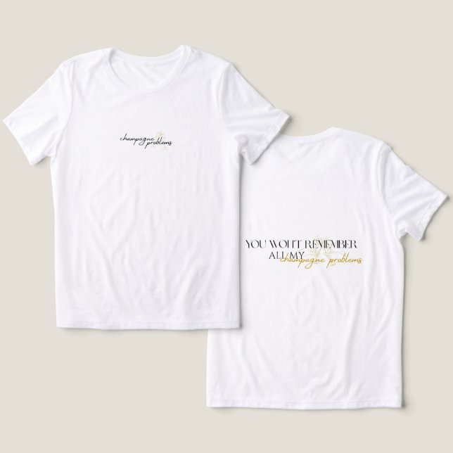 Champagne-Probleme Damen T-Shirt Tri-Blend Shirt (Design Vorderseite & Rückseite)