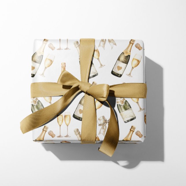 Champagne Prosecco Lover Geschenkpapier Set (Champagne Prosecco gift wrapping paper present, wine lover gift)