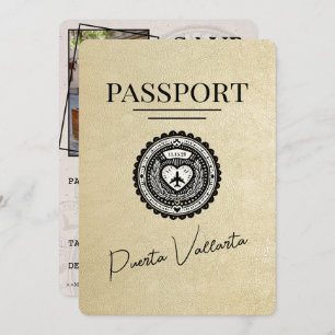 Champagne Puerta Vallarta Passport Save the Date