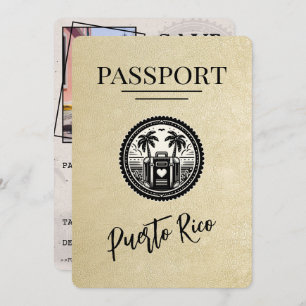 Champagne Puerto Rico Passport Save The Date