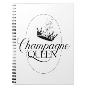 Champagne Queen Oval Design mit Kronen Notizblock