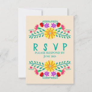 Champagne Quinceanera Mexican Fiesta Party RSVP Karte