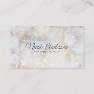 Champagne Rainbow Bokeh Glitzer Glam Trendy Modern Visitenkarte
