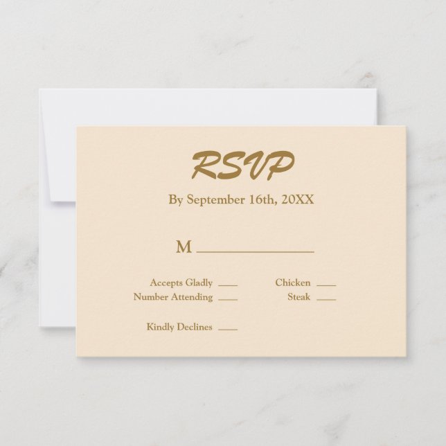 Champagne RSVP-Karte RSVP Karte (Vorderseite)