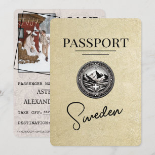 Champagne Schweden Reisepass Save The Date