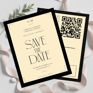 Champagne Seidenkremer Art Deco Save The Date Postkarte