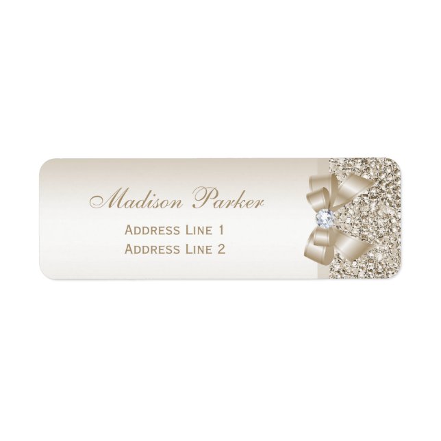 Champagne Sequins Bow Ribbon Diamond (Vorne)