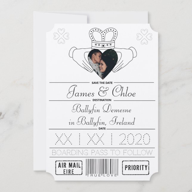 Champagne Shimmer Save the Date (Vorderseite)