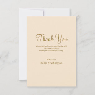 Champagne Simple Wedding Dankeschön Card Dankeskarte