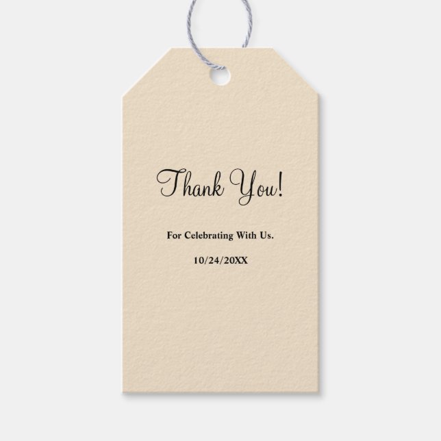 Champagne Simple Wedding Gift Tags Geschenkanhänger (Vorderseite)