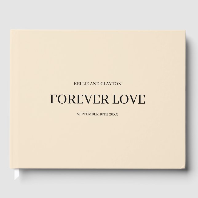 Champagne Simple Wedding Guest Book Gästebuch (Vorderseite)