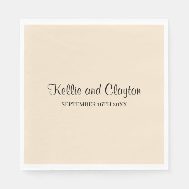 Champagne Simple Wedding Napkins Serviette (Vorderseite)