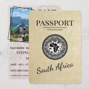 Champagne South Africa Passport Save The Date