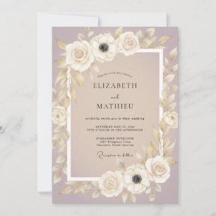 Champagne-Staubige-Mauve-Ranunculus-Eukalyptus-Hoc Einladung