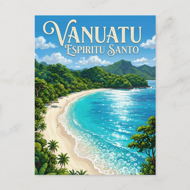 Champagne-Strand Vanuatu Postkarte (Vorderseite)