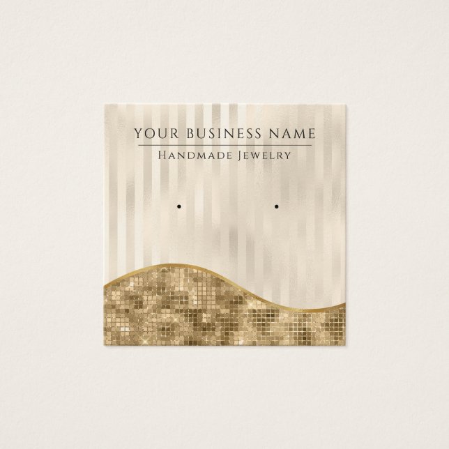 Champagne Stripes Glam Earring Display Cards (Vorderseite)