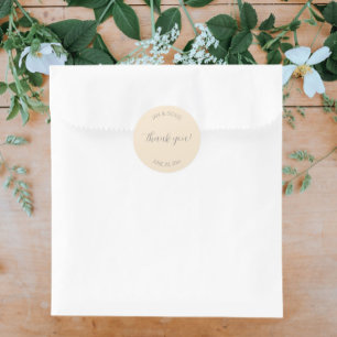Champagne Stylized Wedding Vielen Dank Runder Aufkleber