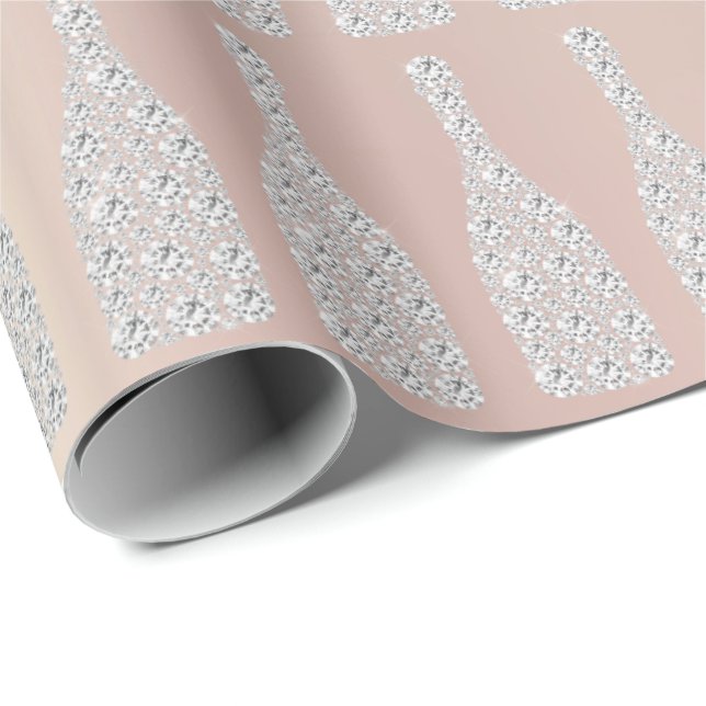 Champagne Swarovski Kristalle Diamond Flaschen Pea Geschenkpapier (Rolleneckpunkt)