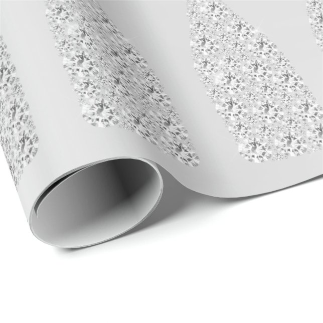 Champagne Swarovski Kristalle Grau Flasche Silber Geschenkpapier (Rolleneckpunkt)