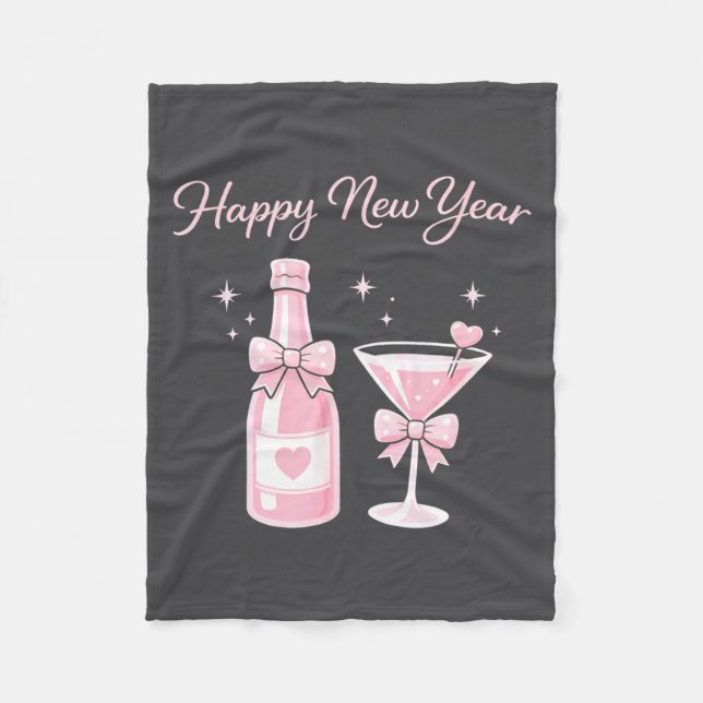 Champagne Swea Martini Coquette Happy New Year Par Fleecedecke (Vorderseite)