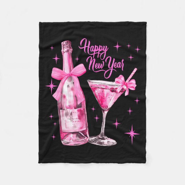 Champagne Swea Martini Coquette Happy New Year Par Fleecedecke (Vorderseite)