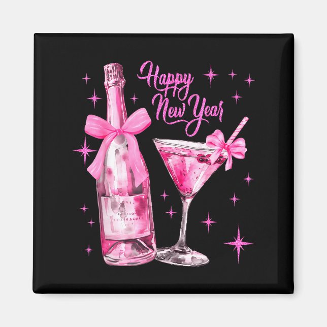 Champagne Swea Martini Coquette Happy New Year Par Magnet (Vorne)