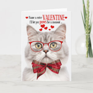 Champagne Tabby Cat Lover Valentine Feline Spaß Feiertagskarte