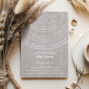 Champagne Taupe - Boho Dots Brautparty Party Einladung