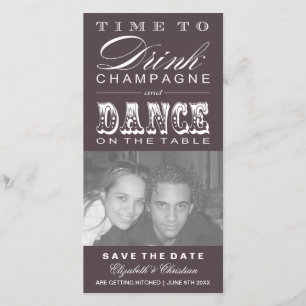 Champagne Theater Bill SAVE THE DATE Fotokarte