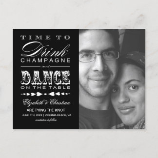 Champagne Theater Bill SAVE THE DATE Postcard Ankündigungspostkarte