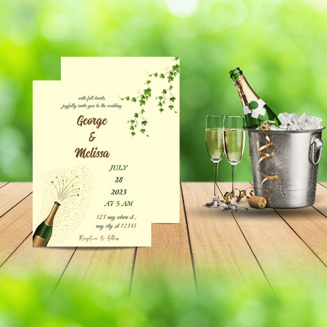 Champagne themed wedding einladung (Von Creator hochgeladen)