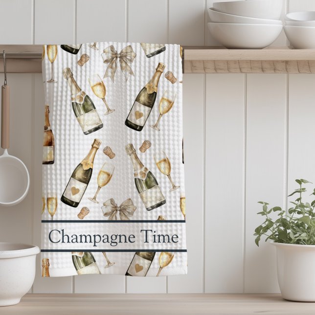 Champagne Time Prosecco Liebhaber   Geschirrtuch (Champagne Time Kitchen Towel)