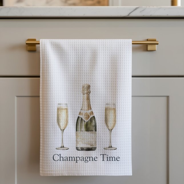 Champagne Time Prosecco Liebhaber   Geschirrtuch (Champagne Flutes Kitchen Towel)