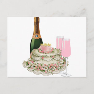 Champagne Toast Birthday Postkarte