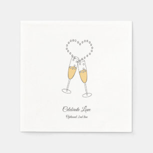 Champagne Toast Celebrate Liebe Napkins individuel Serviette