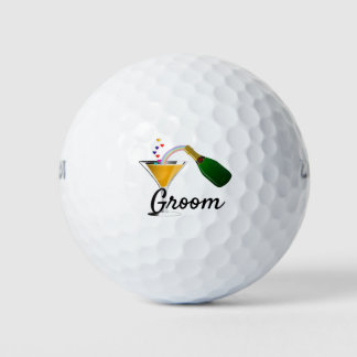 Champagne Toast Groom Golfball