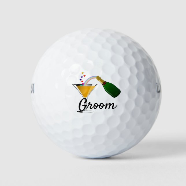 Champagne Toast Groom Golfball (Vorderseite)