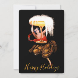Champagne Toast Holiday Flat Card Feiertagskarte