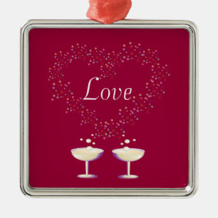 Champagne Toast Ornament Aus Metall
