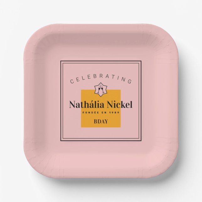 Champagne Toast Pappteller (Vorderseite)